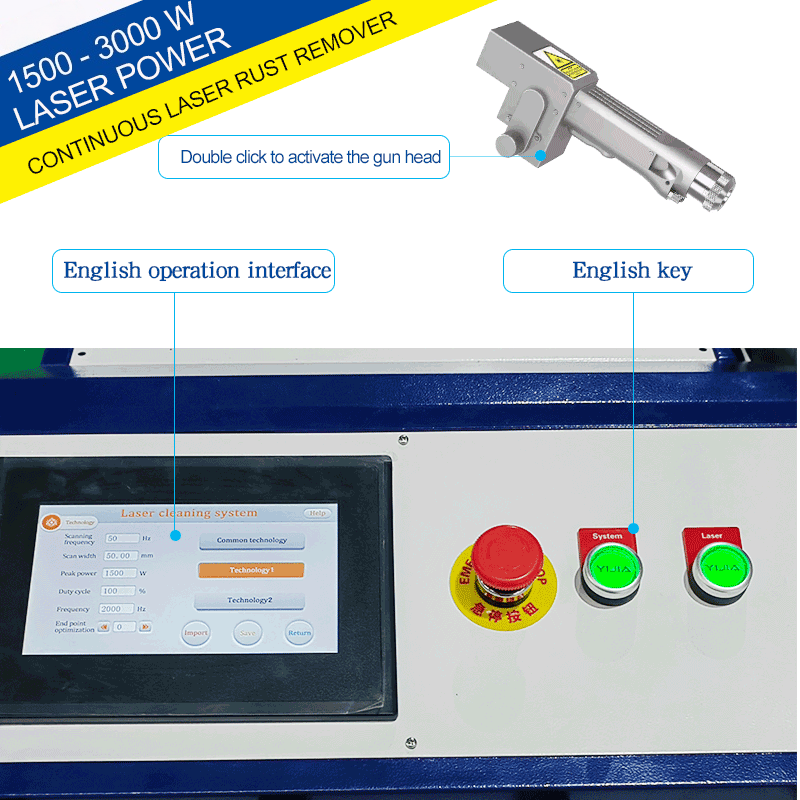 Fiber Laser Cleaning Machine 1000W - المحمولة 1000 واط/2000 واط/3000 واط يده