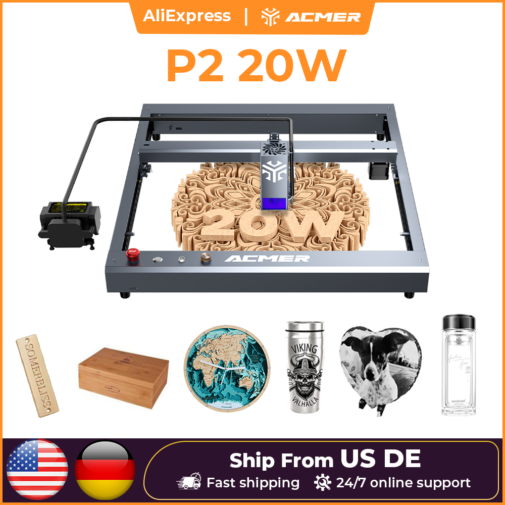 Laser Engraver 20W Diode - آلة قطع النقش بالليزر ACMER ،