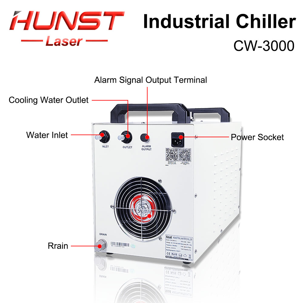 HUNST S & A CW3000 مبرد المياه - مراجعة Laser Engraver 40W Co2 وسعره