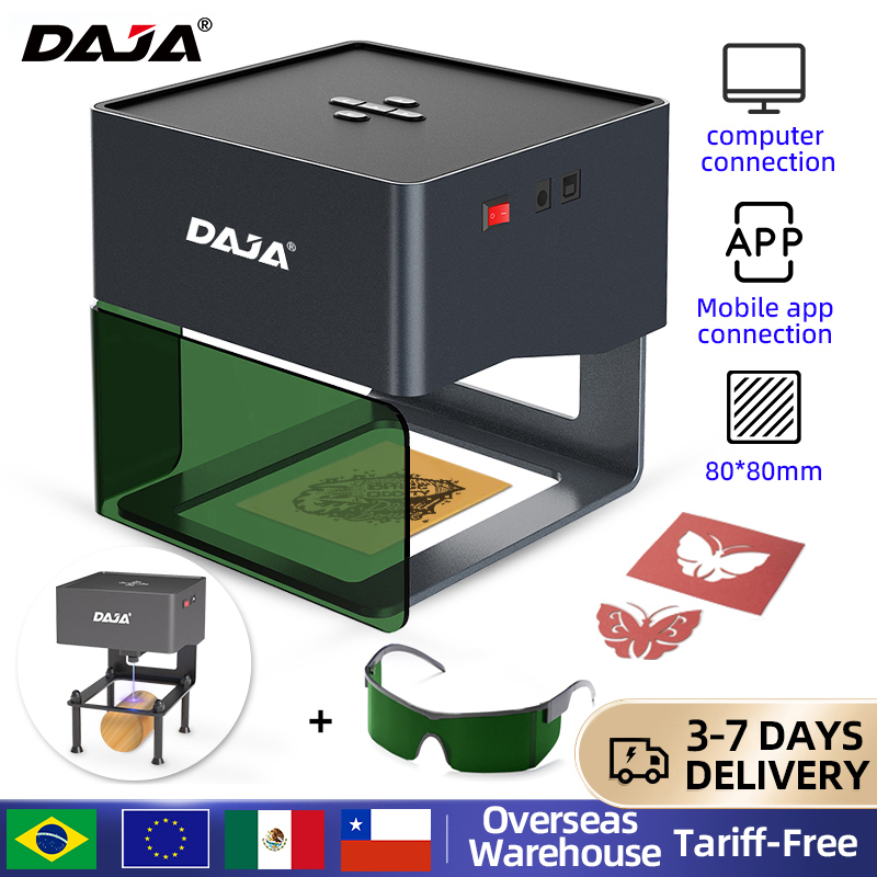 DAJA DJ6 ماكينة حفارة ليزر صغي - مراجعة Fiber Laser Marking Machine 20W وسعره