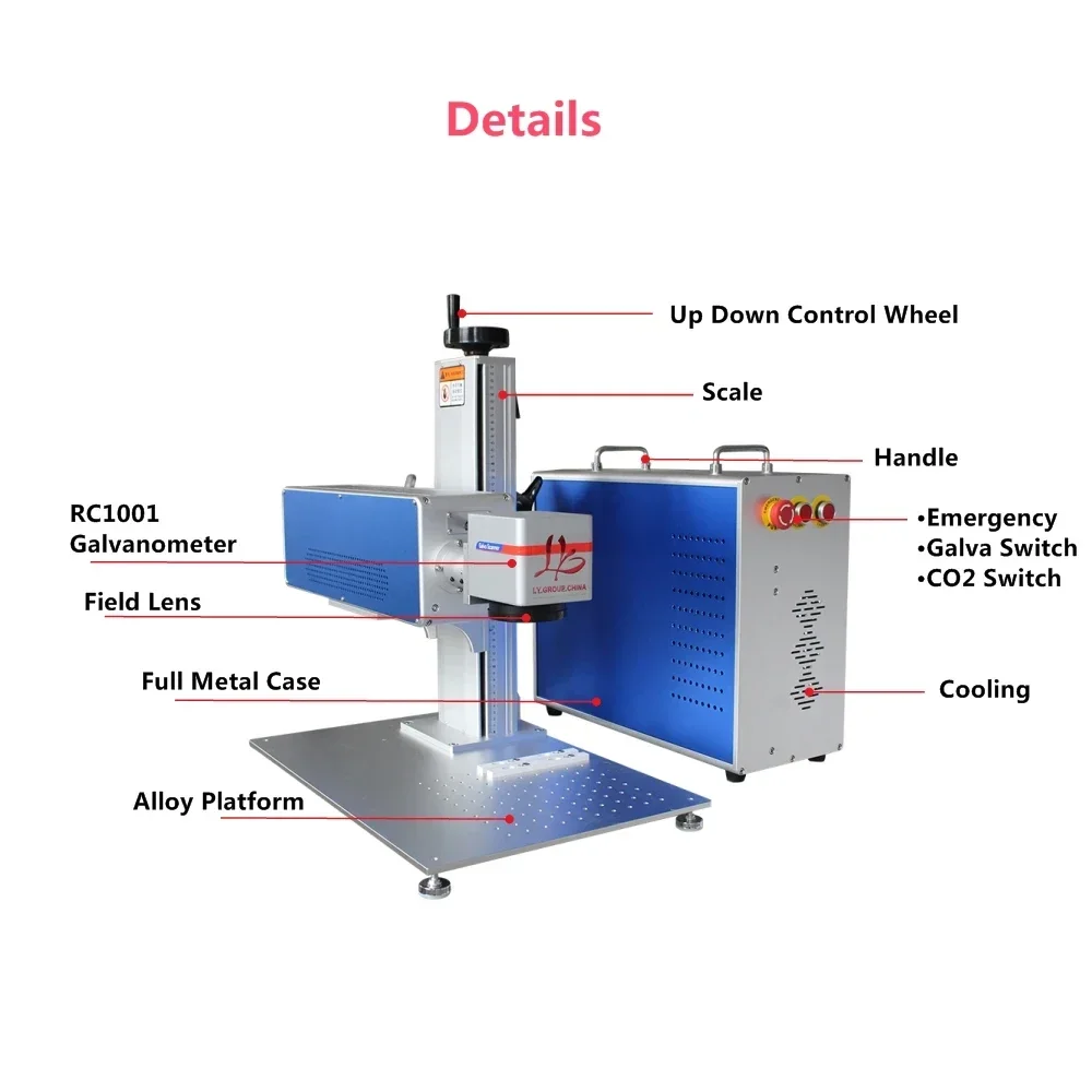 آلة وسم بالليزر CO2 للخشب غير  - مراجعة Laser Marking Machine Rotary Axis وسعره