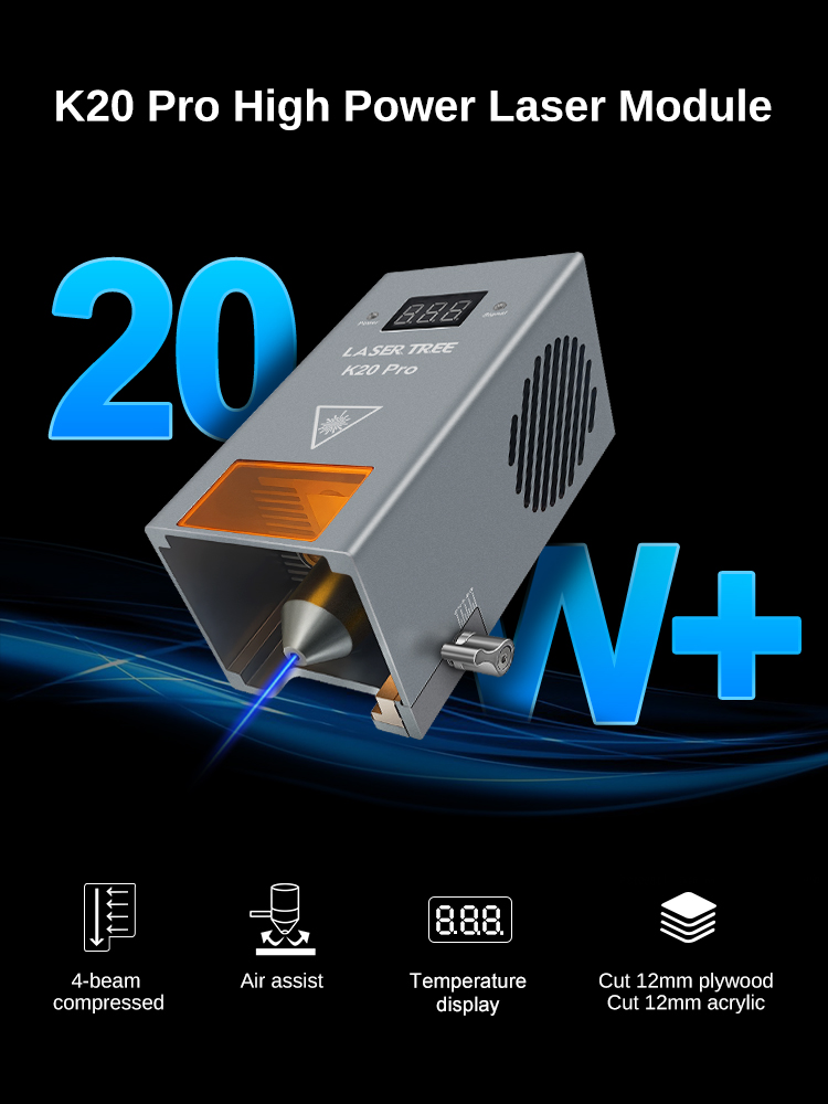 مجموعة وحدة ليزر ديود أزرق 20  - مراجعة Laser Engraver 20W Diode وسعره