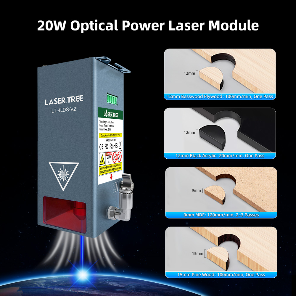 وحدة حفارة بالليزر بقوة ضوئية  - مراجعة Laser Engraver 20W Diode وسعره