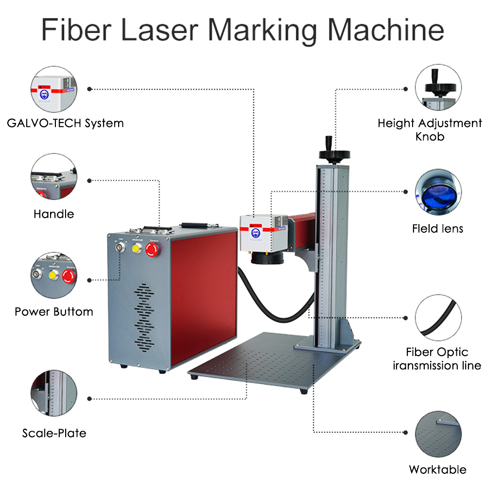 ماكينة نقش بالليزر محمولة صغير - مراجعة Fiber Laser Marking 30W Jewelry وسعره