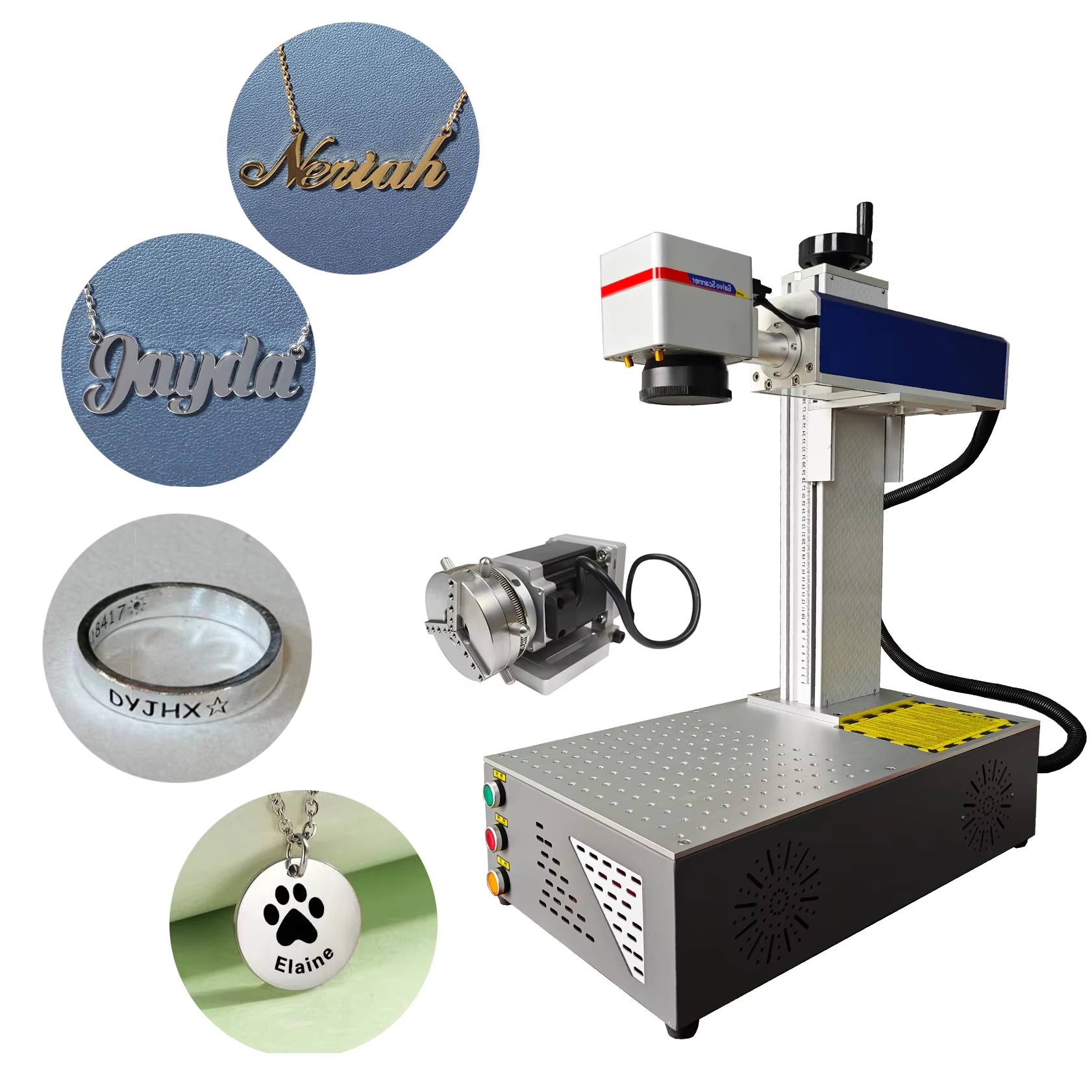 آلة نقش بالليزر الليفي للمجوهر - مراجعة Fiber Laser Marking 30W Jewelry وسعره