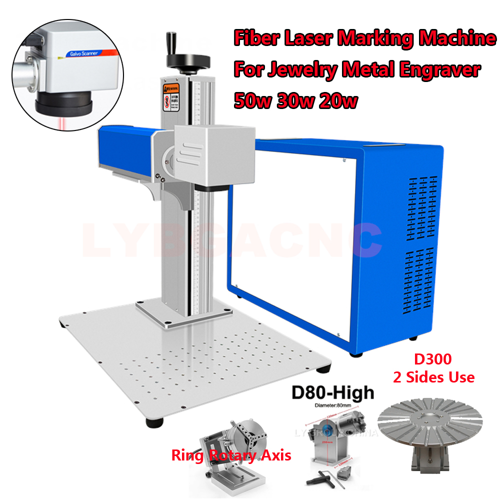 50 واط ألياف الليزر 30 واط آلة - مراجعة Laser Marking Machine Rotary Axis وسعره