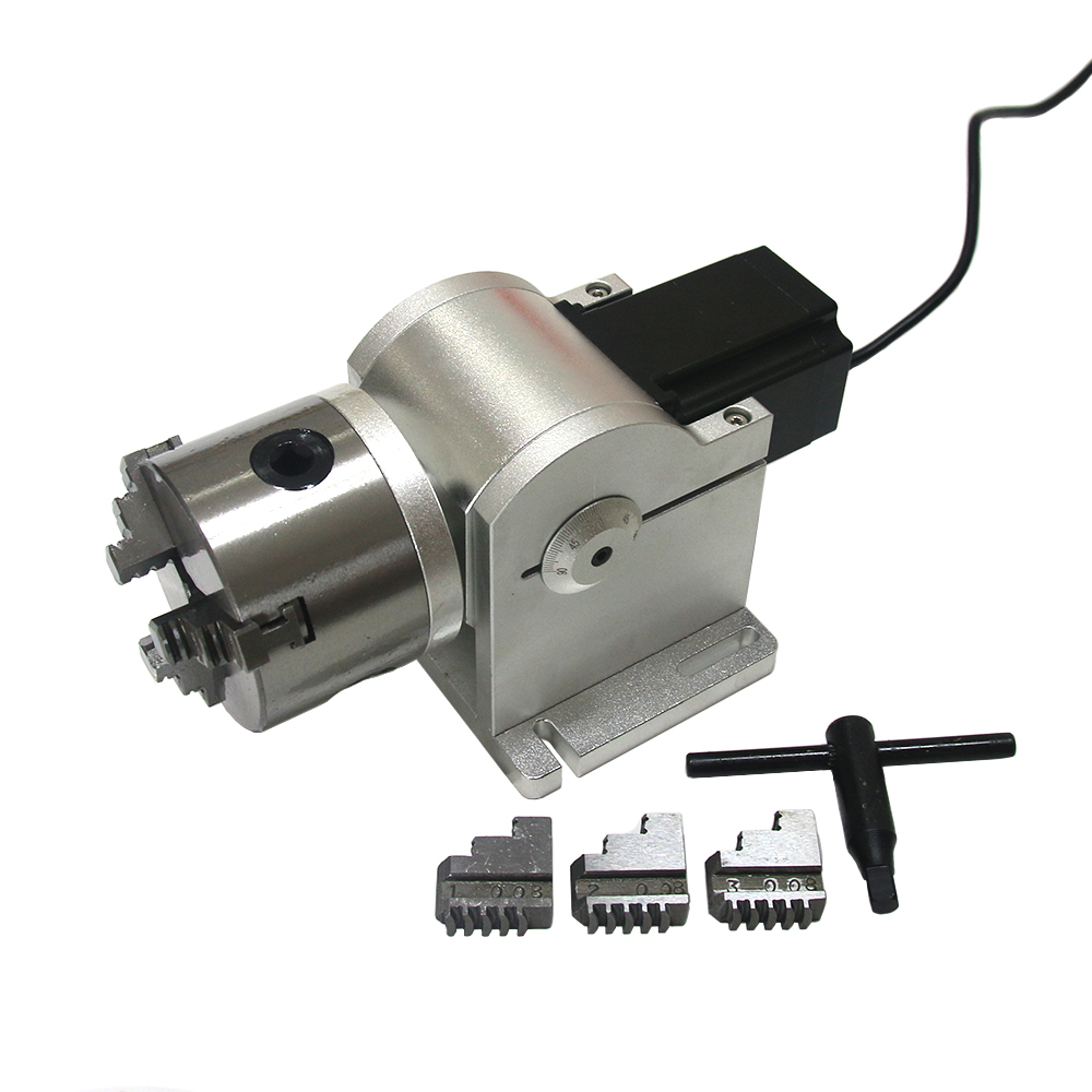3 مخالب محور دوار 80 مللي متر  - مراجعة Laser Marking Machine Rotary Axis وسعره